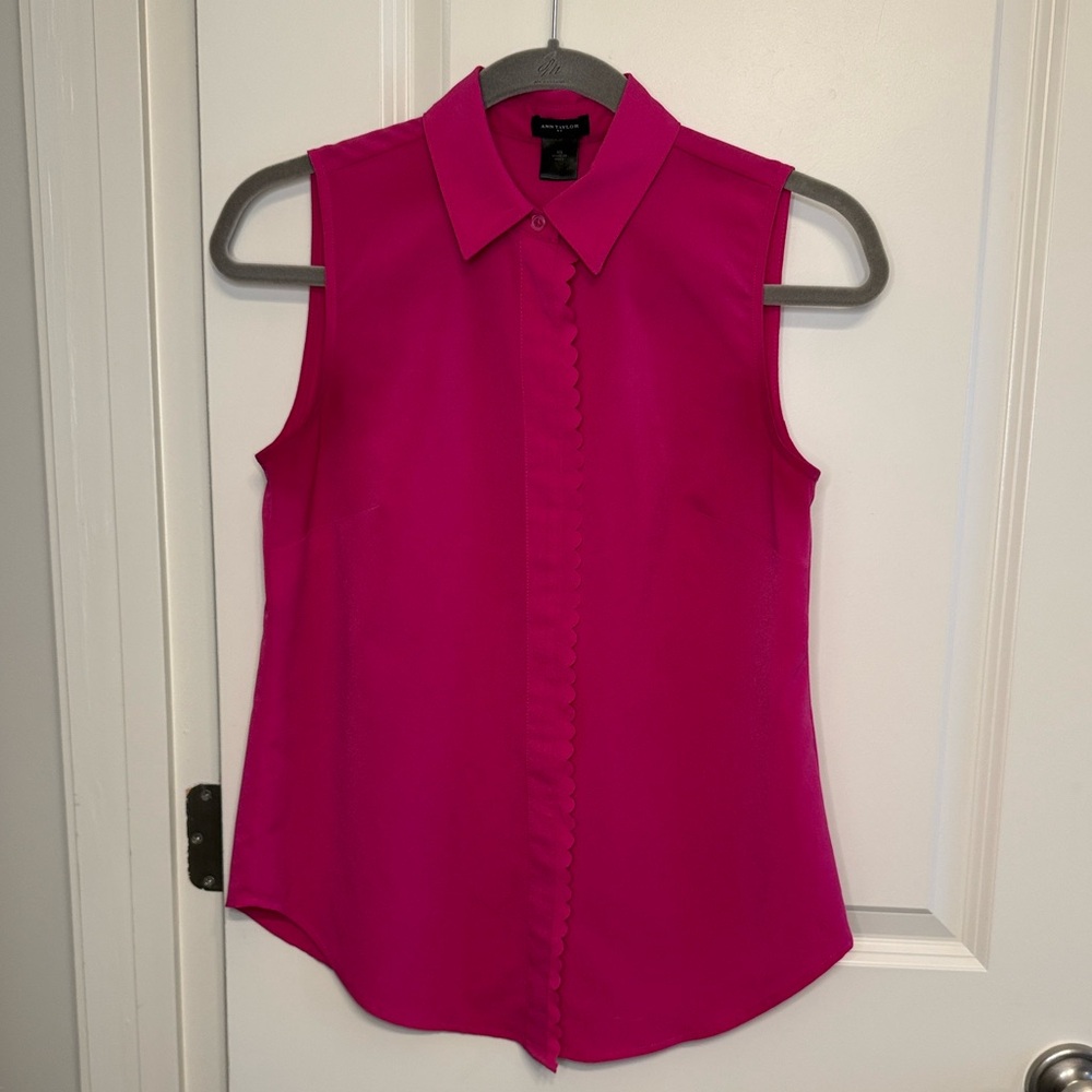 Ann Taylor Fuchsia Sleeveless Blouse